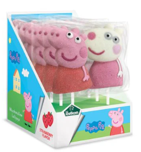 Peppa Pig Marshmallow 6" Lollipop 24ct